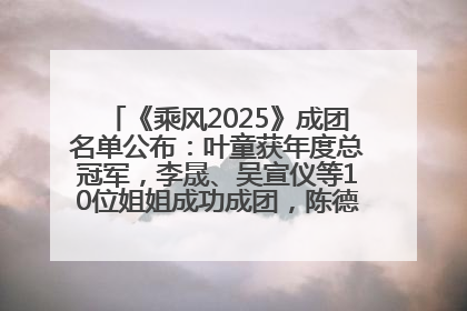 《乘风2025》成团名单公布：叶童获年度总冠军，李晟、吴宣仪等10位姐姐成功成团，陈德容获年度高光人物