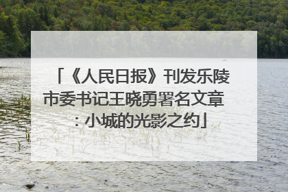 《人民日报》刊发乐陵市委书记王晓勇署名文章：小城的光影之约