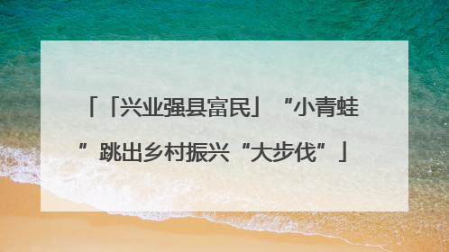 「兴业强县富民」“小青蛙”跳出乡村振兴“大步伐”