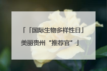 「国际生物多样性日」美丽贵州“推荐官”