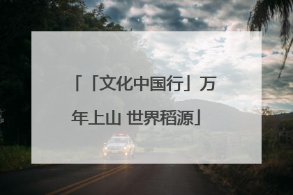 「文化中国行」万年上山 世界稻源