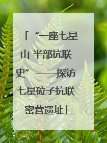 “一座七星山 半部抗联史”——探访七星砬子抗联密营遗址