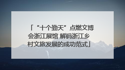 “十个勤天”点燃文博会浙江展馆 解码浙江乡村文旅发展的成功范式