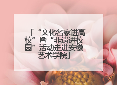 “文化名家进高校”暨“非遗进校园”活动走进安徽艺术学院