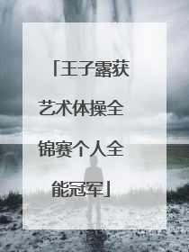 王子露获艺术体操全锦赛个人全能冠军