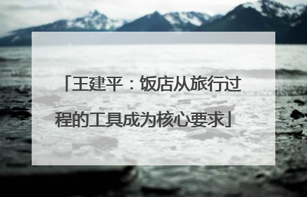 王建平：饭店从旅行过程的工具成为核心要求