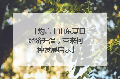 灼言丨山东夏日经济升温，带来何种发展启示