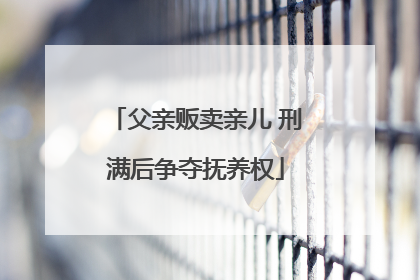 父亲贩卖亲儿 刑满后争夺抚养权