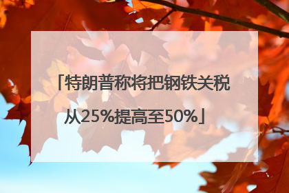 特朗普称将把钢铁关税从25%提高至50%