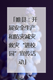 睢县：开展安全生产和防灾减灾救灾“进校园”宣传活动