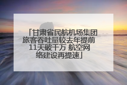 甘肃省民航机场集团旅客吞吐量较去年提前11天破千万 航空网络建设再提速
