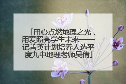 用心点燃地理之光，用爱照亮学生未来——记菁英计划培养人选平度九中地理老师吴倩