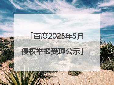 百度2025年5月侵权举报受理公示