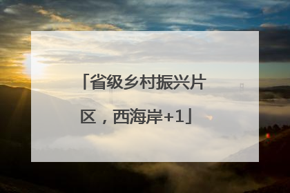省级乡村振兴片区，西海岸+1