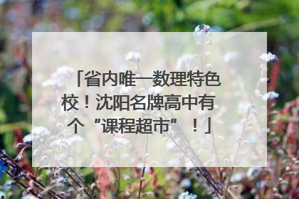 省内唯一数理特色校！沈阳名牌高中有个“课程超市”！