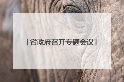 省政府召开专题会议