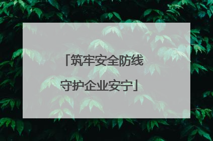 筑牢安全防线 守护企业安宁