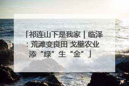 祁连山下是我家｜临泽：荒滩变良田 戈壁农业添“绿”生“金”
