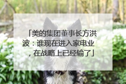 美的集团董事长方洪波：谁现在进入家电业，在战略上已经输了