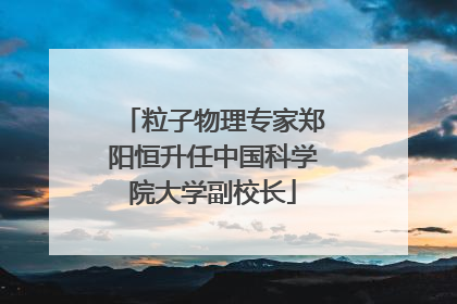 粒子物理专家郑阳恒升任中国科学院大学副校长