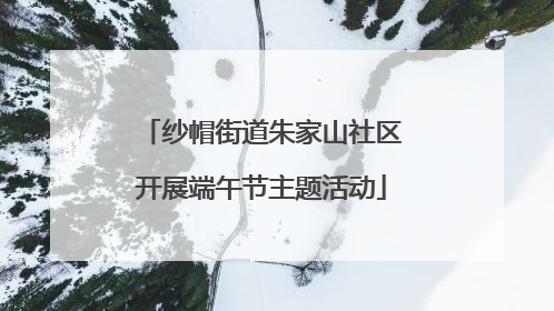 纱帽街道朱家山社区开展端午节主题活动