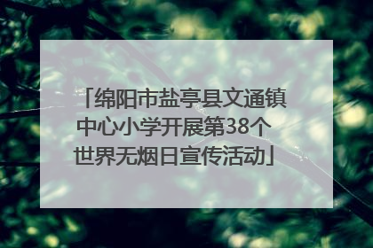 绵阳市盐亭县文通镇中心小学开展第38个世界无烟日宣传活动