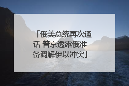 俄美总统再次通话 普京透露俄准备调解伊以冲突