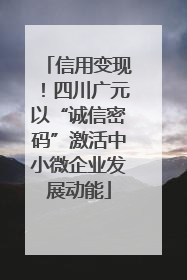 信用变现！四川广元以“诚信密码”激活中小微企业发展动能