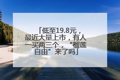低至19.8元，最近大量上市，有人一买两三个，“榴莲自由”来了吗
