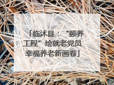 临沭县：“颐养工程”绘就老党员幸福养老新画卷