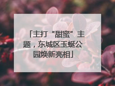主打“甜蜜”主题，东城区玉蜒公园焕新亮相