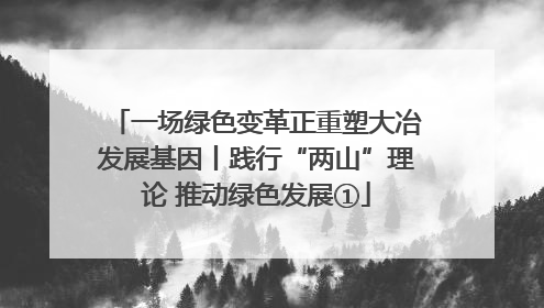 一场绿色变革正重塑大冶发展基因丨践行“两山”理论 推动绿色发展①