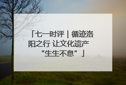 七一时评｜循迹洛阳之行 让文化遗产“生生不息”