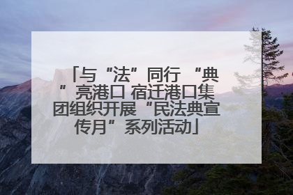 与“法”同行 “典”亮港口 宿迁港口集团组织开展“民法典宣传月”系列活动