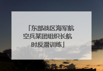 东部战区海军航空兵某团组织长航时反潜训练
