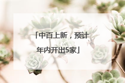 中百上新，预计年内开出5家