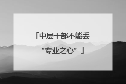 中层干部不能丢“专业之心”