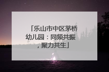 乐山市中区茅桥幼儿园：同频共振，聚力共生