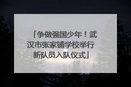 争做强国少年！武汉市张家铺学校举行新队员入队仪式