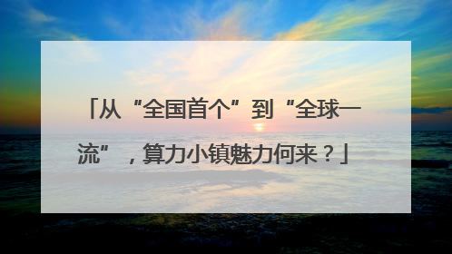 从“全国首个”到“全球一流”，算力小镇魅力何来？