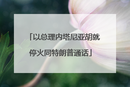 以总理内塔尼亚胡就停火同特朗普通话
