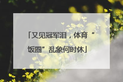 又见冠军泪，体育“饭圈”乱象何时休