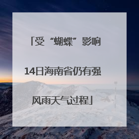 受“蝴蝶”影响 14日海南省仍有强风雨天气过程