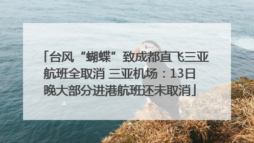 台风“蝴蝶”致成都直飞三亚航班全取消 三亚机场：13日晚大部分进港航班还未取消