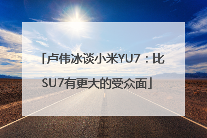 卢伟冰谈小米YU7：比SU7有更大的受众面