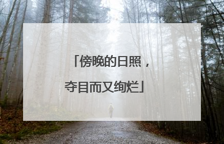傍晚的日照，夺目而又绚烂