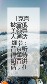 克宫披露俄美领导人通话细节：普京听得懂特朗普讲话，在翻译前就理解了他的意思