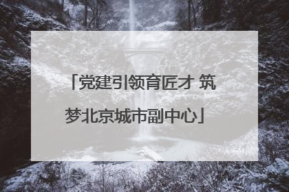 党建引领育匠才 筑梦北京城市副中心