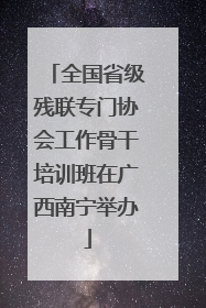 全国省级残联专门协会工作骨干培训班在广西南宁举办