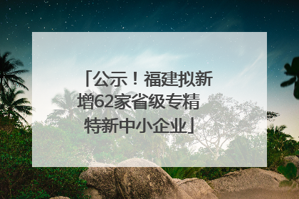 公示！福建拟新增62家省级专精特新中小企业